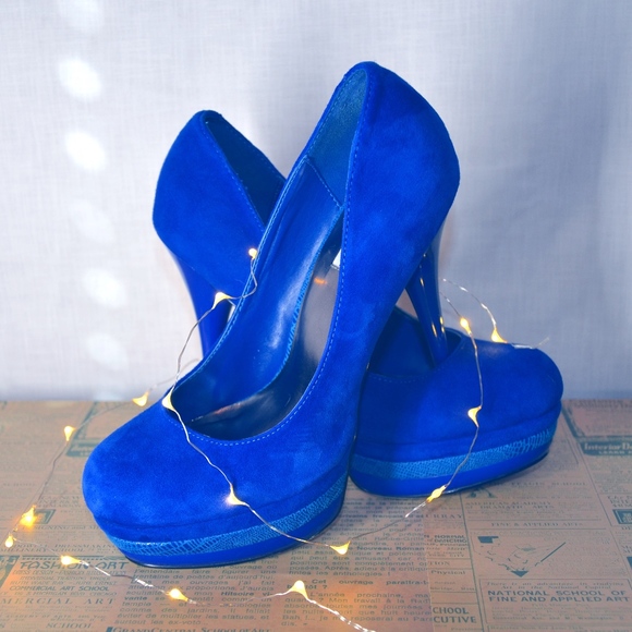 Steve Madden Adell Blue Suede Heels 8.5 M - Picture 1 of 8